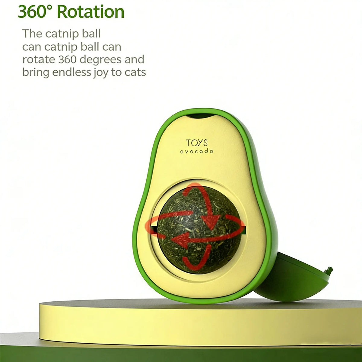 Wall-Mounted Catnip Chew Toy - Bite-Resistant Cartoon 360° Spinning Ball for Indoor Cats, Kittens, Indoor Kitty Lifestyle, Calming Dental Care & Interactive Play (Wall-Mounted Design)