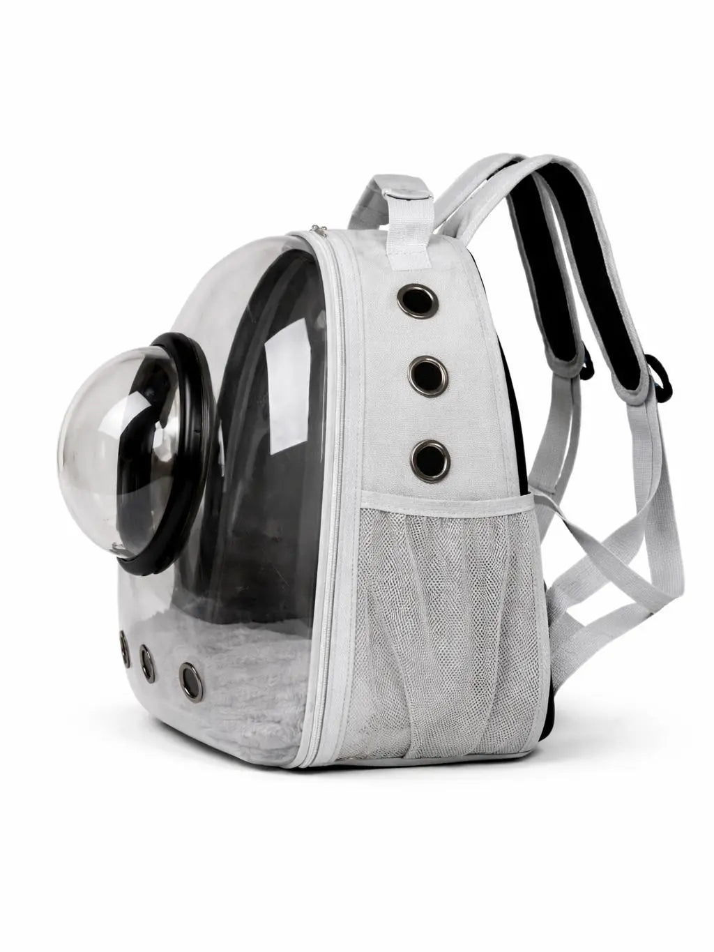 Transparent Hard-Shell Plaid Accent Bubble Space Capsule Cat Carrier Backpack, Hands-Free Airline-Approved Pet Bag for Cats & Small Dogs with Safe Ventilation Design (Hiking, Outdoor Use)