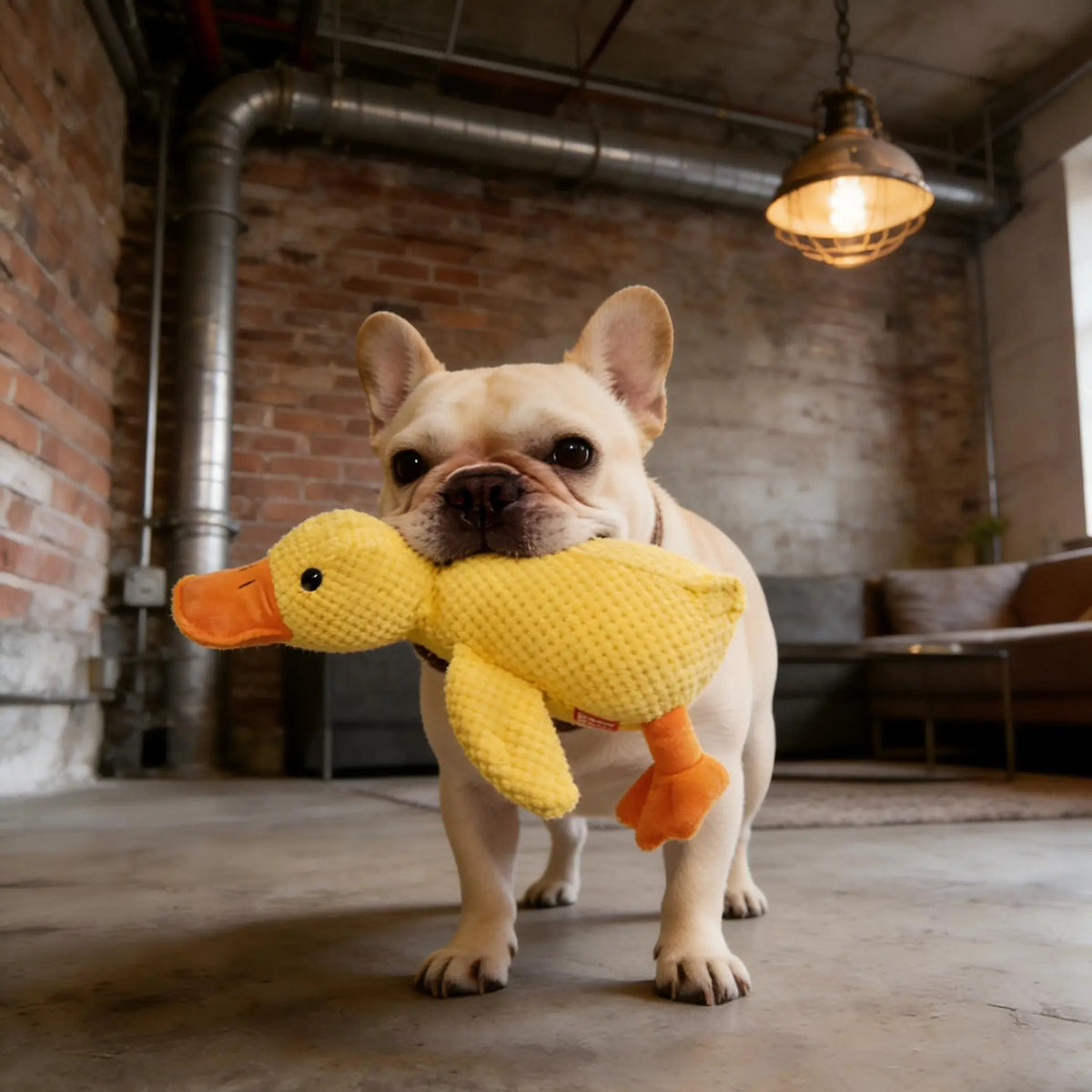 MRWJ 2026 New Yellow Calming Duck Plush Dog Toy - Durable Chew, Interactive Quacking Sound, Cozy Indoor Sleep Pillow for Naps
