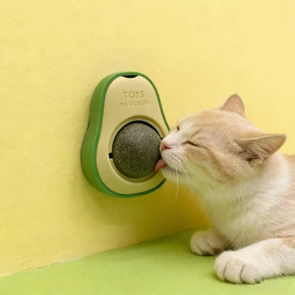 Wall-Mounted Catnip Chew Toy - Bite-Resistant Cartoon 360° Spinning Ball for Indoor Cats, Kittens, Indoor Kitty Lifestyle, Calming Dental Care & Interactive Play (Wall-Mounted Design)