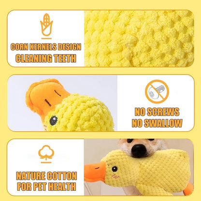 MRWJ 2026 New Yellow Calming Duck Plush Dog Toy - Durable Chew, Interactive Quacking Sound, Cozy Indoor Sleep Pillow for Naps